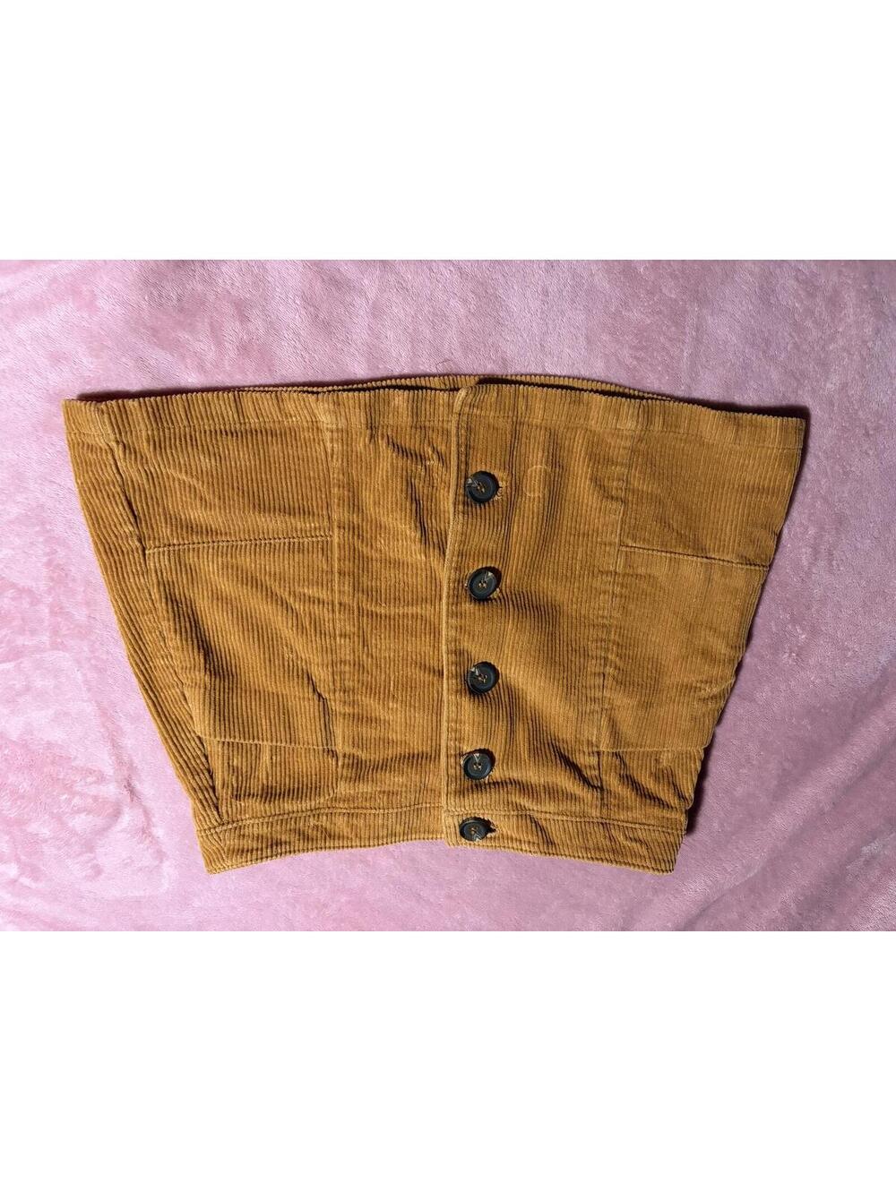 Chloé Koffie Corduroy Button Front Mini Skirt